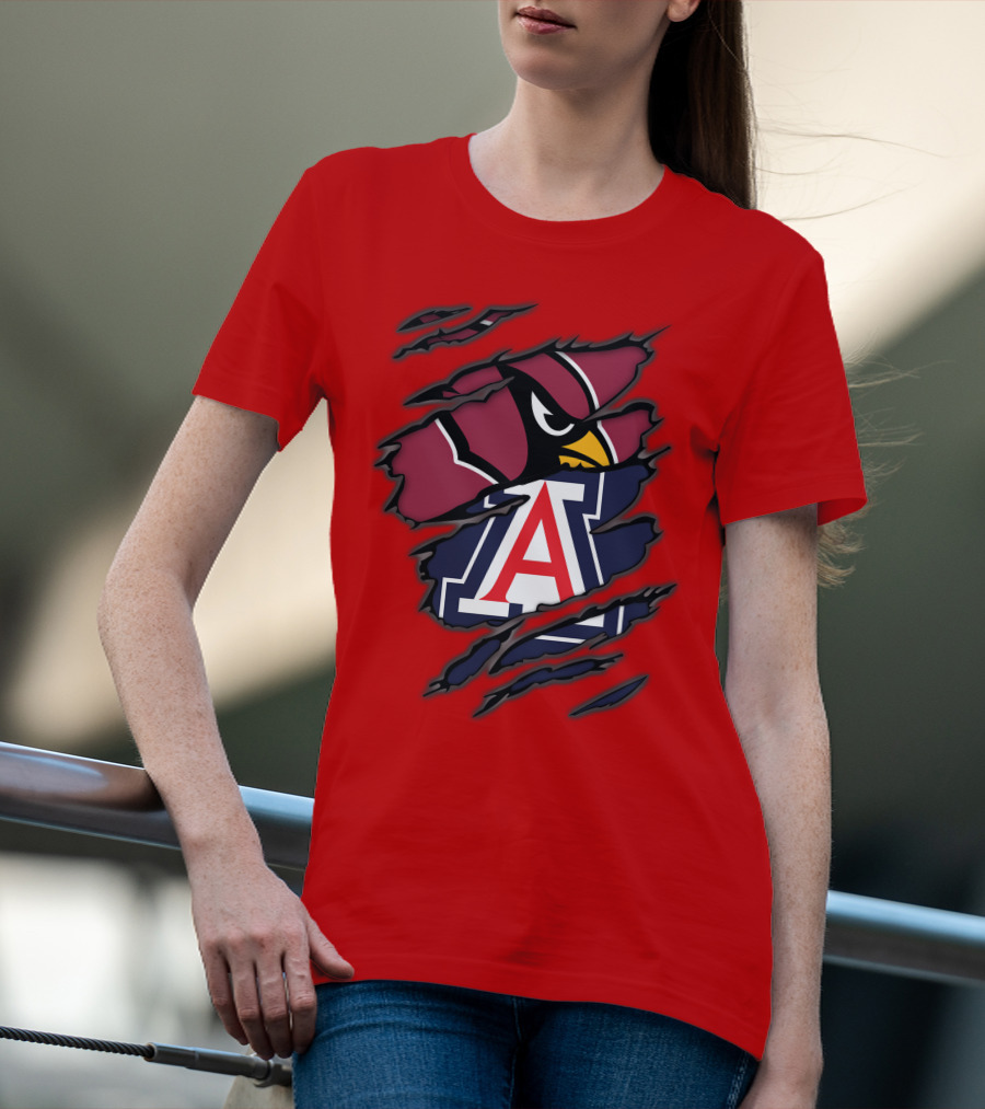 Arizona Cardinals University Wildcats Logo Fusion T-Shirt