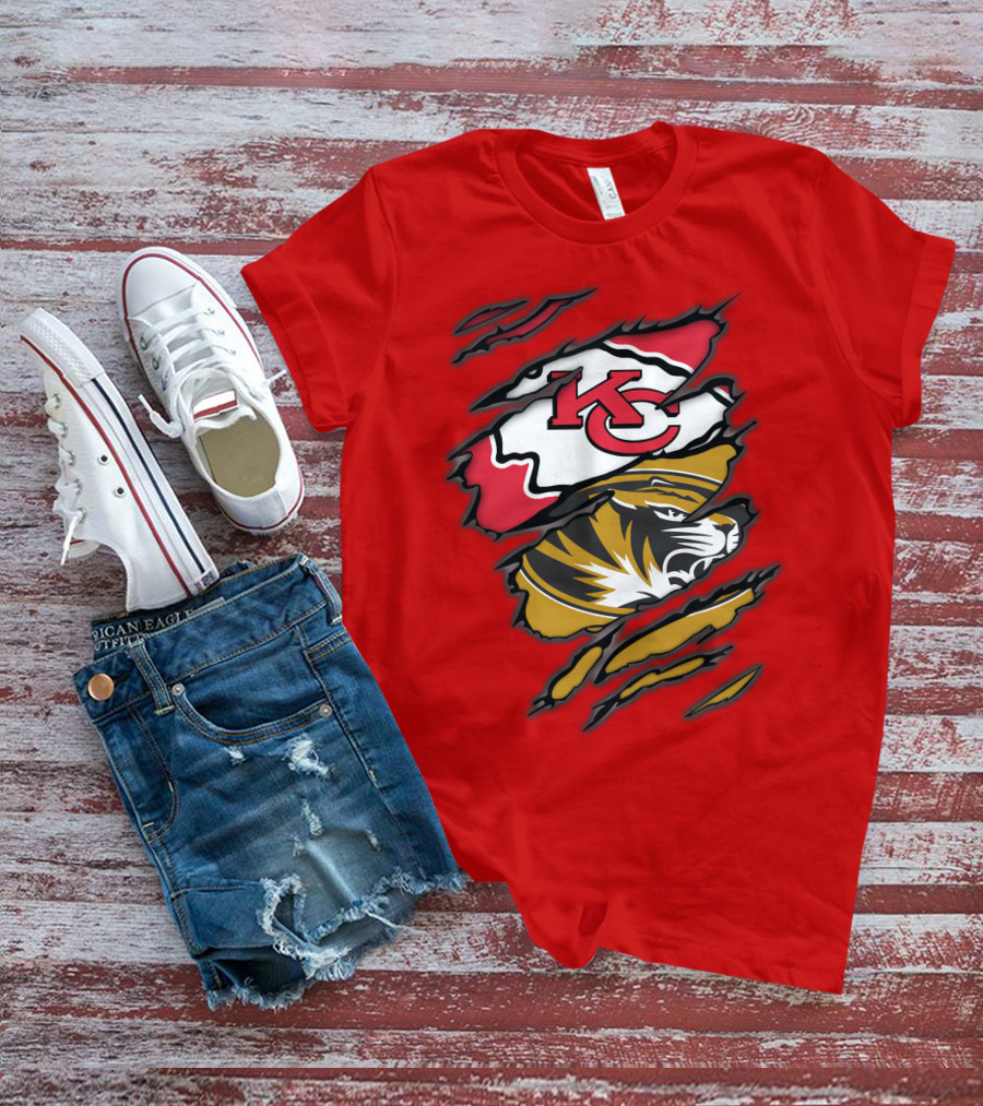 KC Chiefs Missouri Tigers Claw T-Shirt