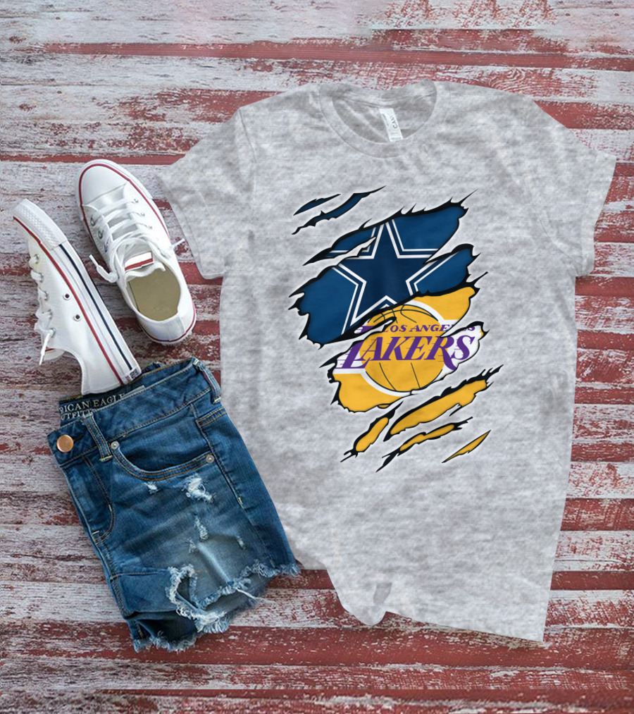 Dallas Cowboys Los Angeles Lakers Logo Mashup T-Shirt