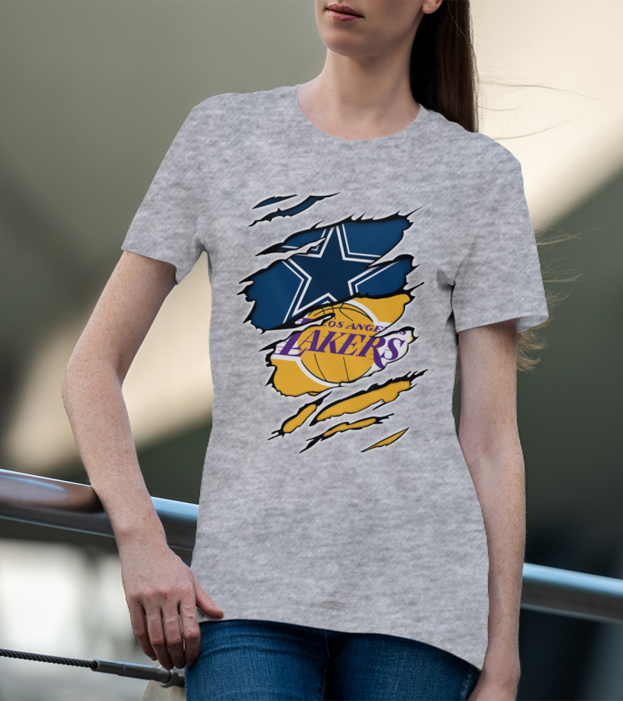 Dallas Cowboys Los Angeles Lakers Logo Mashup T-Shirt