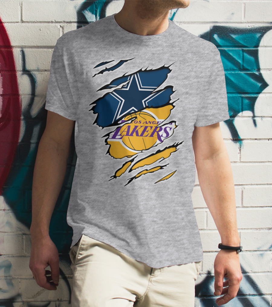 Dallas Cowboys Los Angeles Lakers Logo Mashup T-Shirt