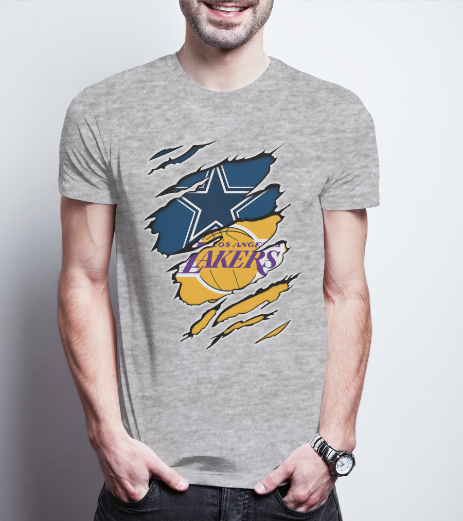 Dallas Cowboys Los Angeles Lakers Logo Mashup T-Shirt