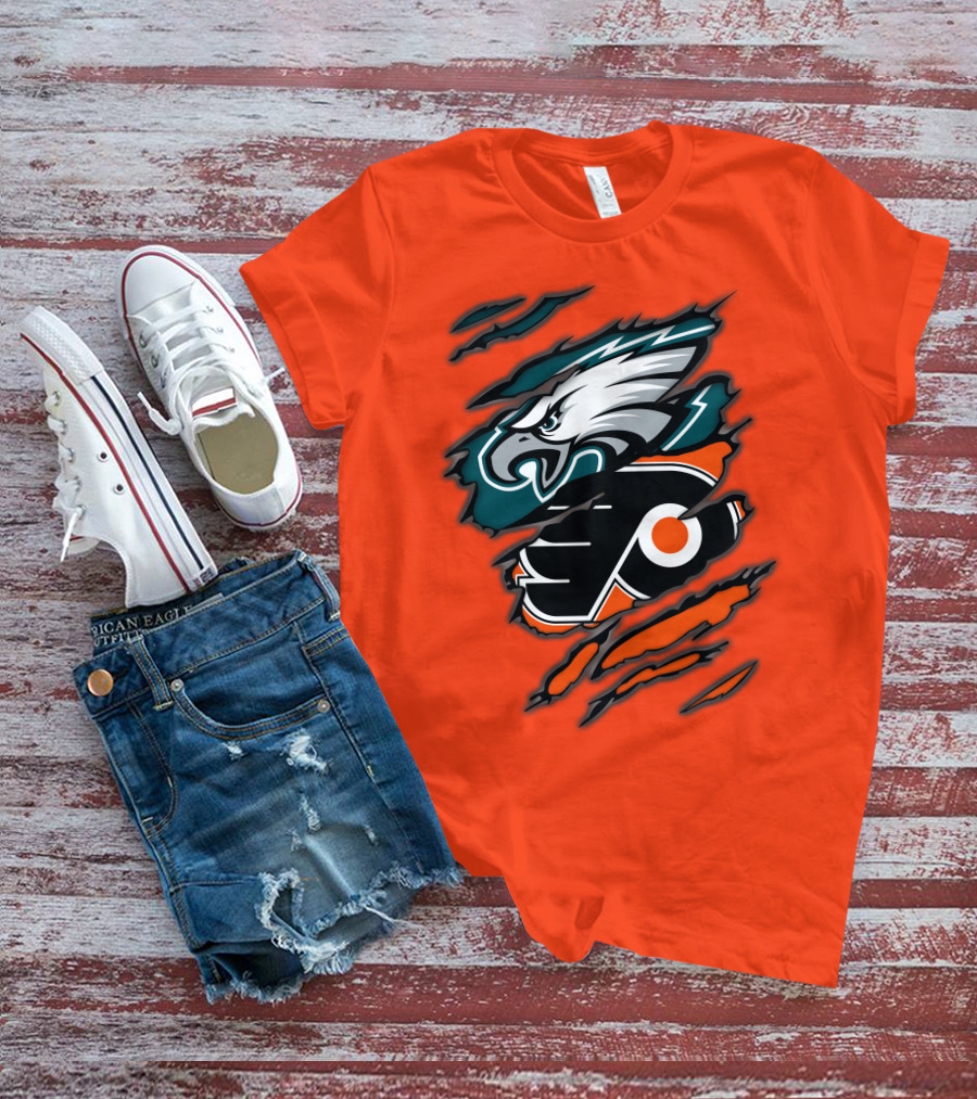 Philadelphia Eagles Flyers Logo Mashup T-Shirt