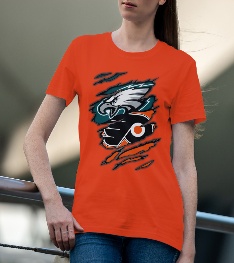 Philadelphia Eagles Flyers Logo Mashup T-Shirt