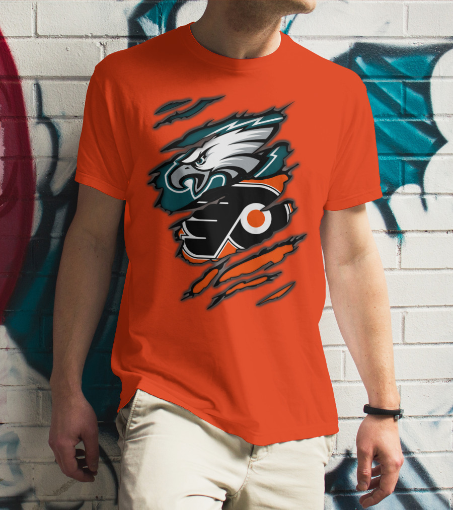 Philadelphia Eagles Flyers Logo Mashup T-Shirt