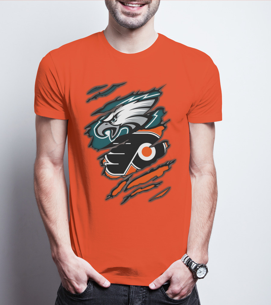 Philadelphia Eagles Flyers Logo Mashup T-Shirt
