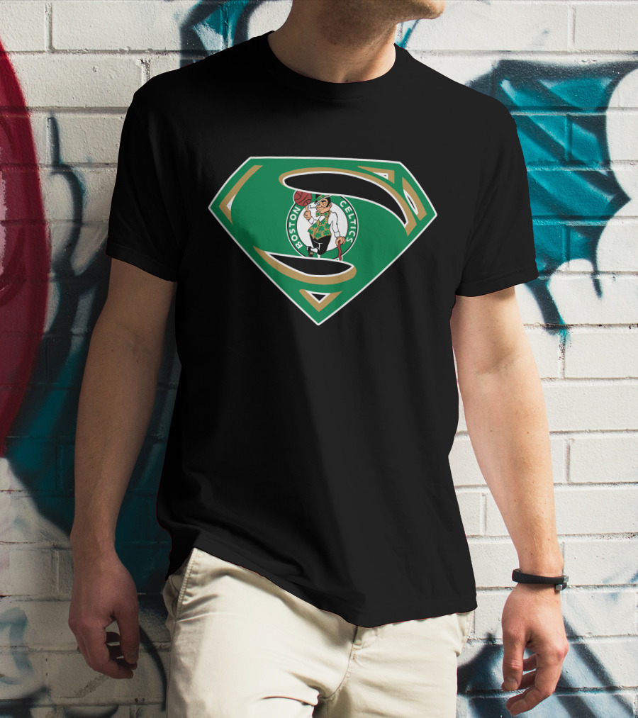 Boston Celtics Superman Logo Crossover T-Shirt