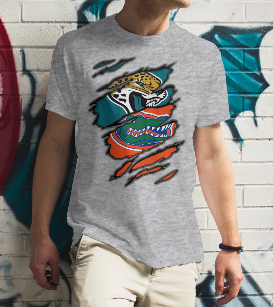 Jacksonville Jaguars Florida Gators Crossover Fan Gear Duo Team Spirit T-Shirt