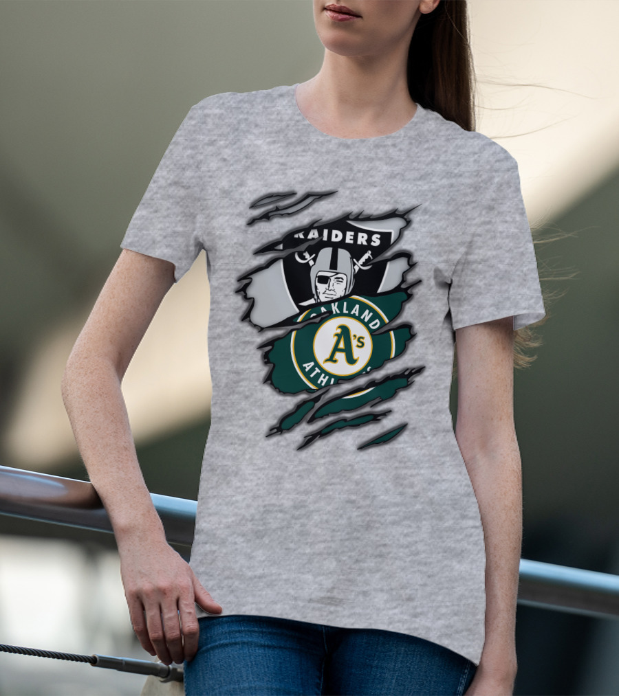 Raiders Oakland Athletics A's Logo Crossover T-Shirt