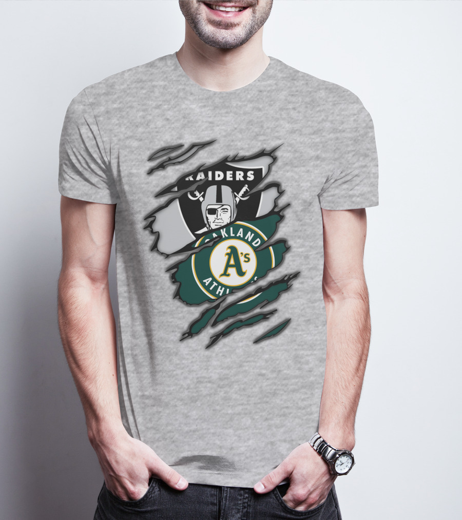 Raiders Oakland Athletics A's Logo Crossover T-Shirt