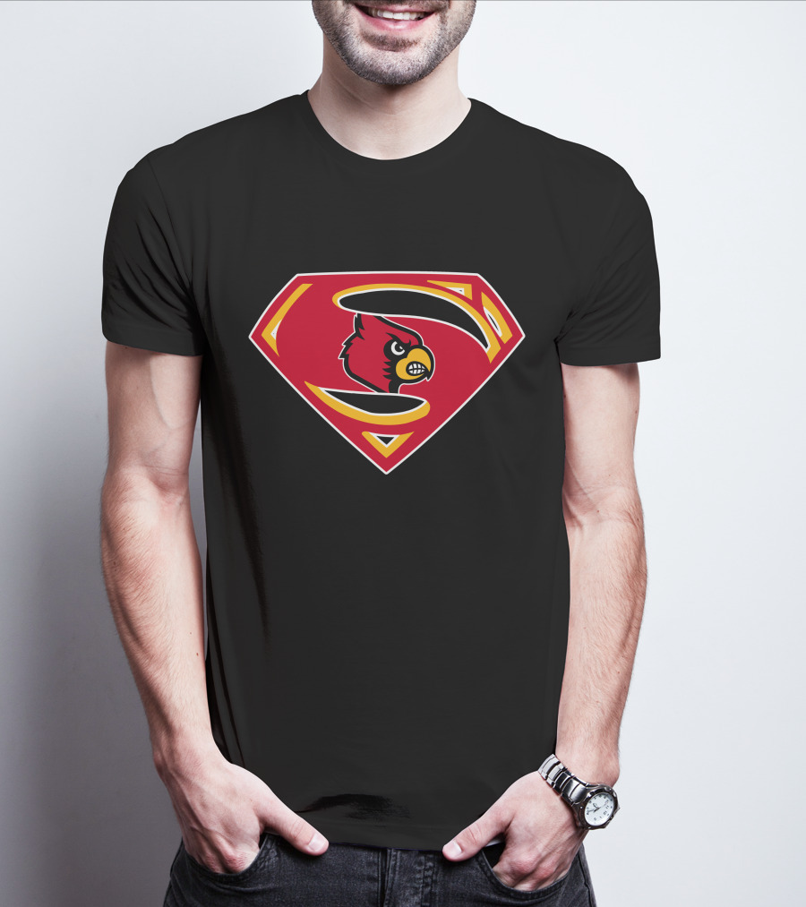 Superman Logo With Cardinals Bird Emblem T-Shirt