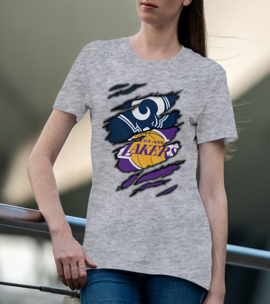 Los Angeles Rams Lakers NFL NBA Crossover T-Shirt