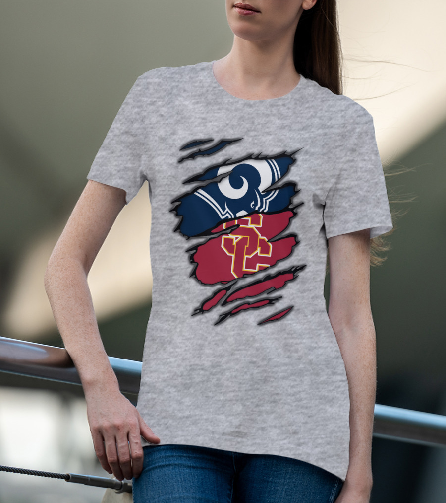 Rams USC Trojans Claw Marks T-Shirt