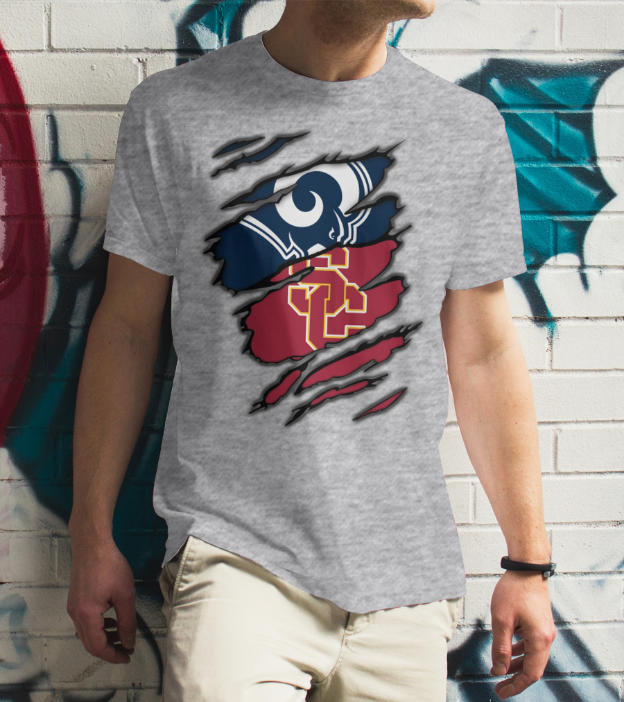 Rams USC Trojans Claw Marks T-Shirt