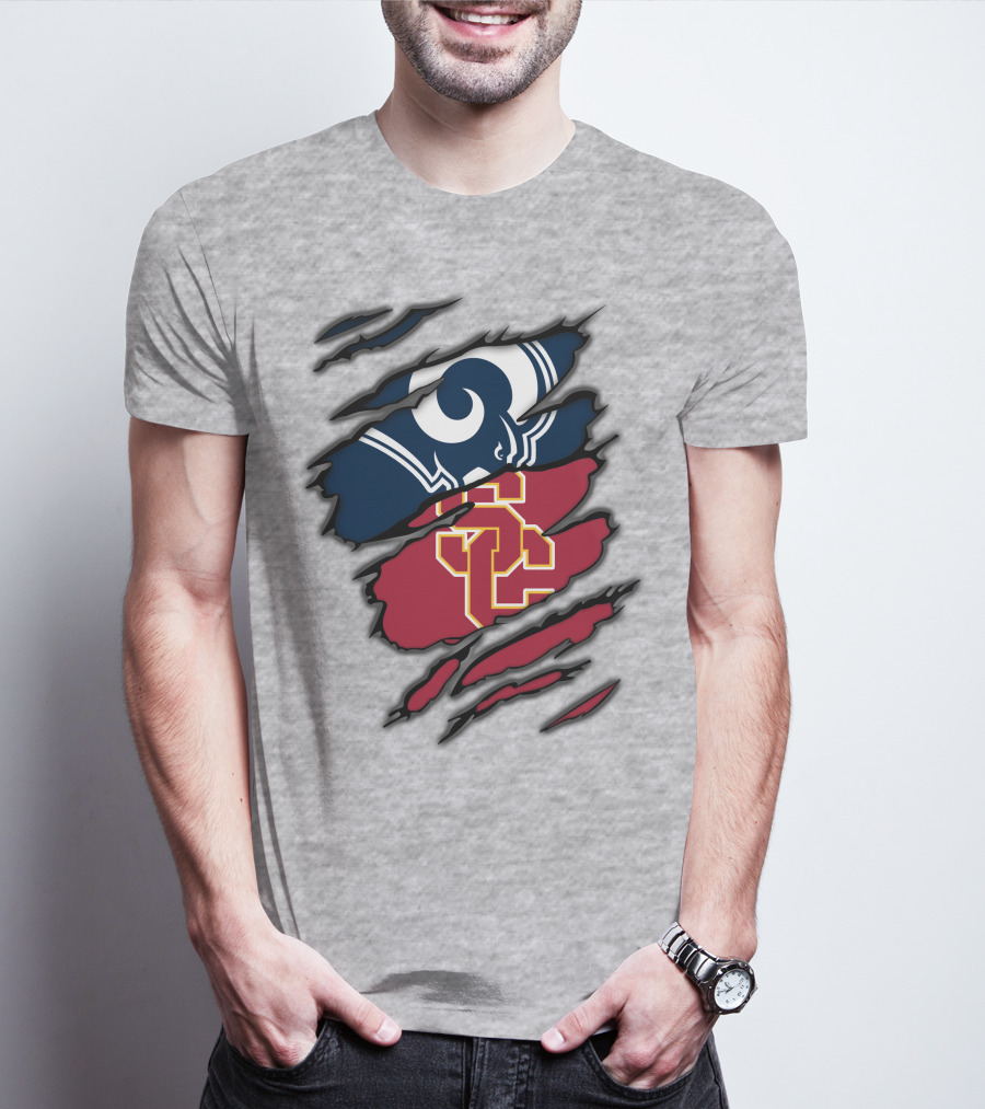 Rams USC Trojans Claw Marks T-Shirt