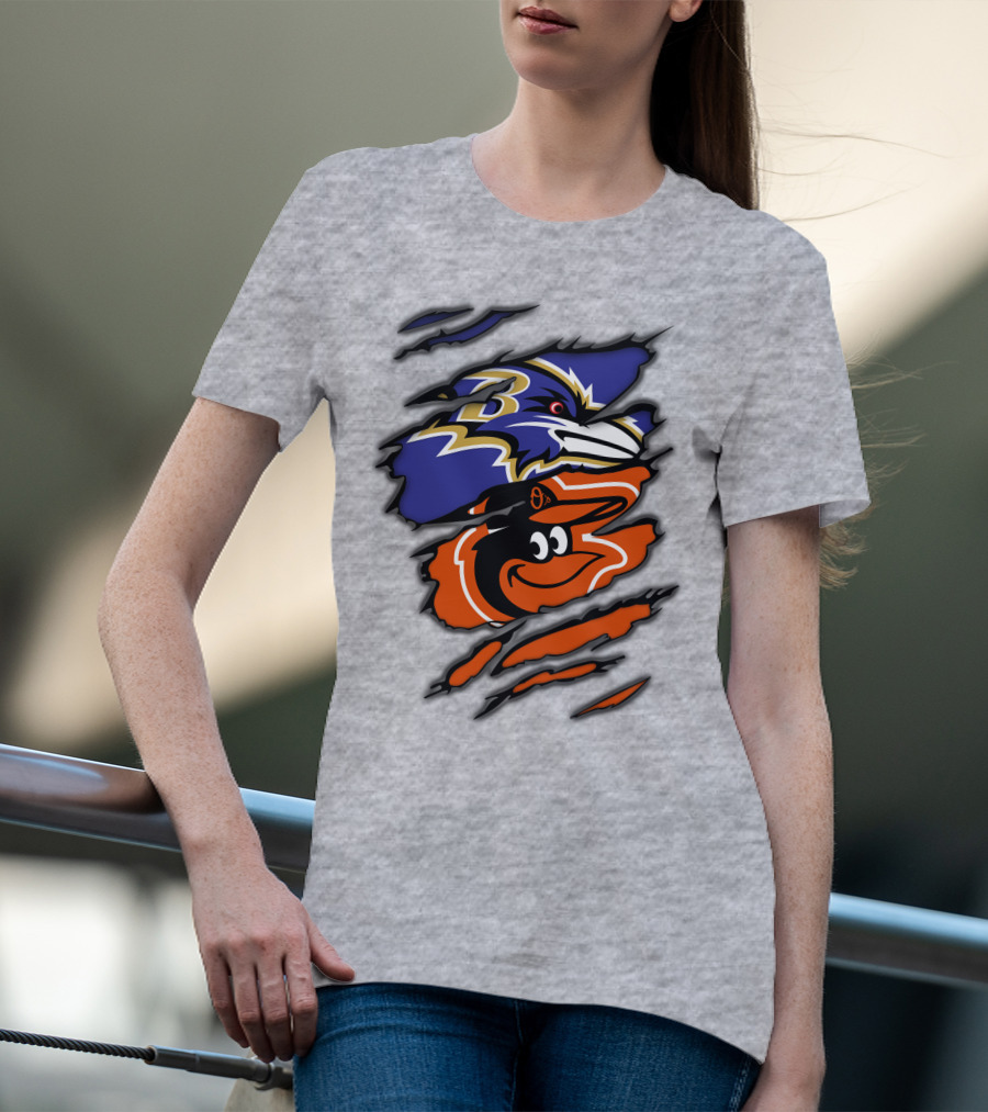 Baltimore Ravens Orioles Logo Mashup T-Shirt