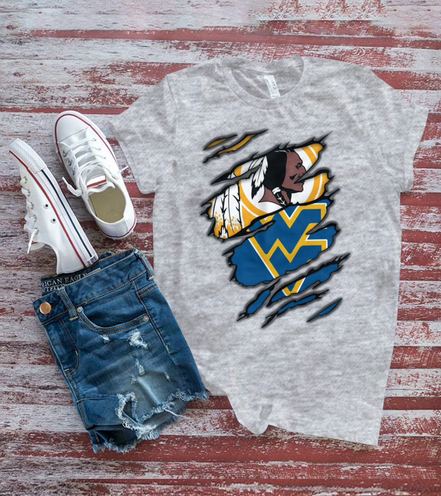 West Virginia Mountaineers Redskins Mashup T-Shirt