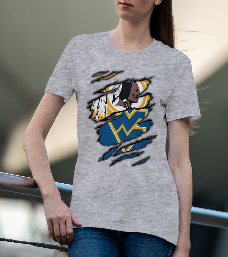 West Virginia Mountaineers Redskins Mashup T-Shirt