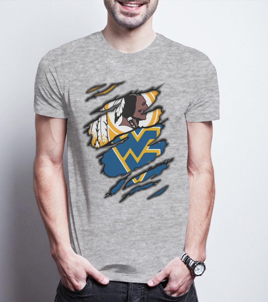 West Virginia Mountaineers Redskins Mashup T-Shirt