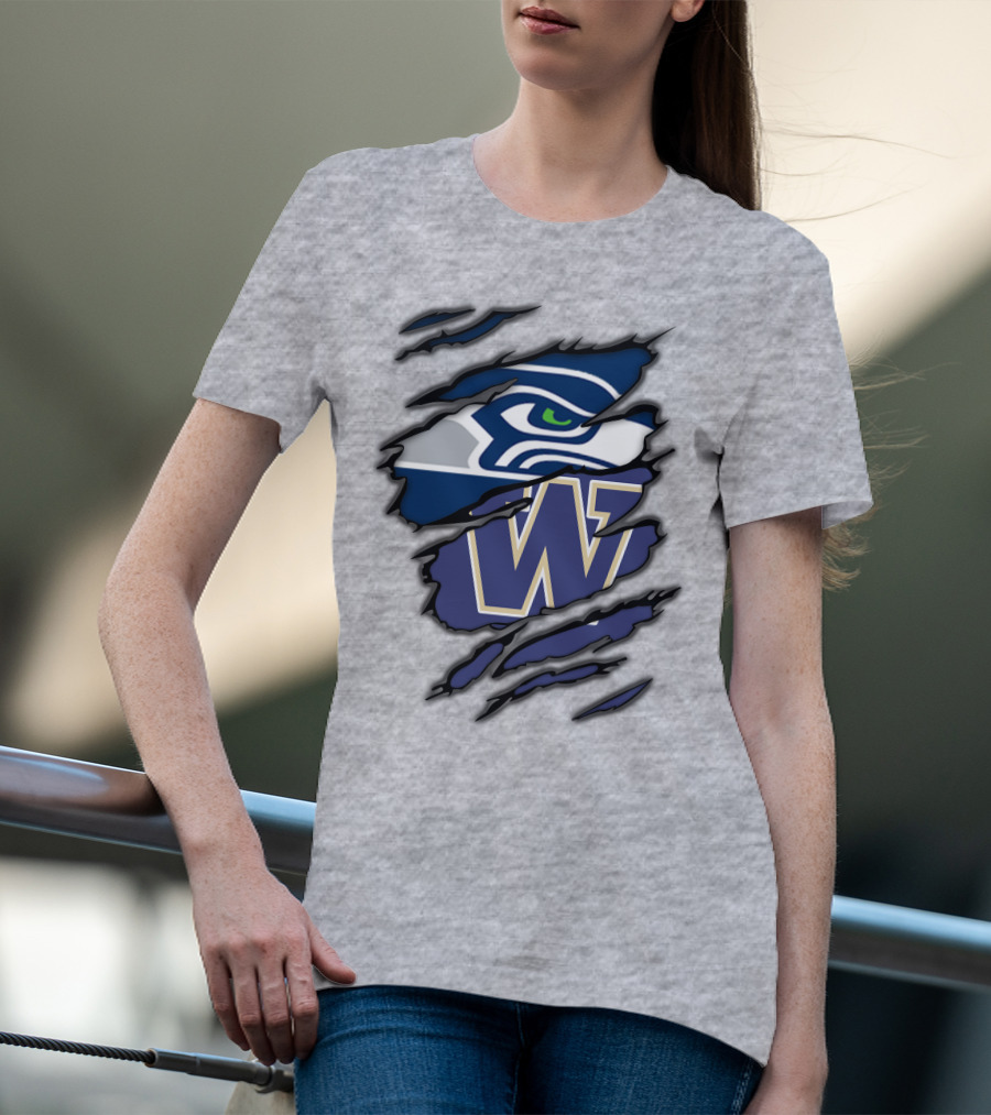 Seahawks Huskies W Logo Combo T-Shirt