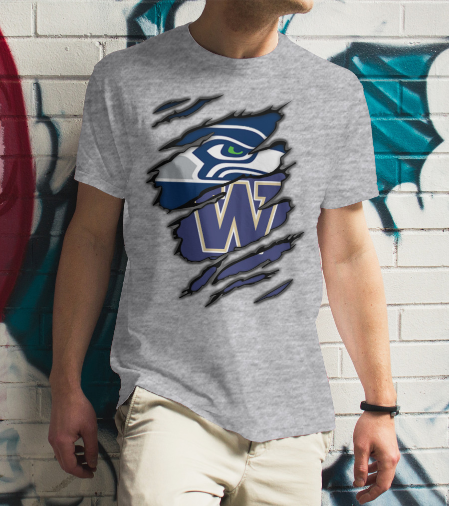 Seahawks Huskies W Logo Combo T-Shirt