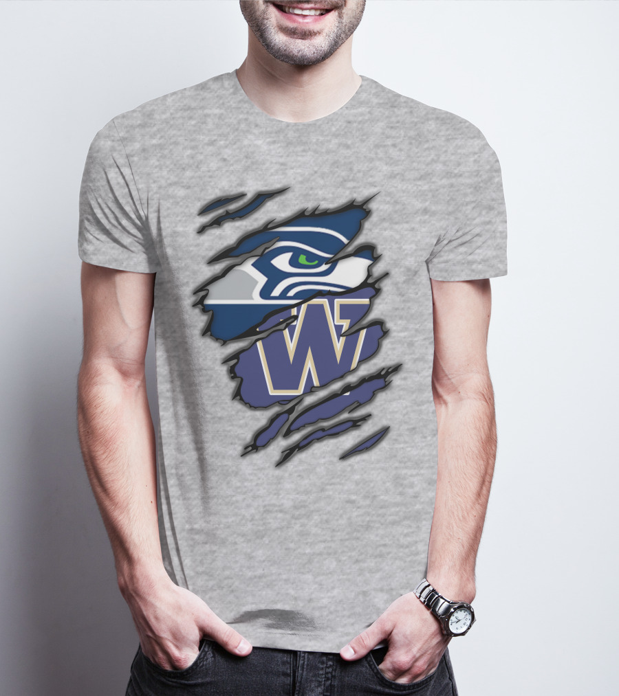 Seahawks Huskies W Logo Combo T-Shirt