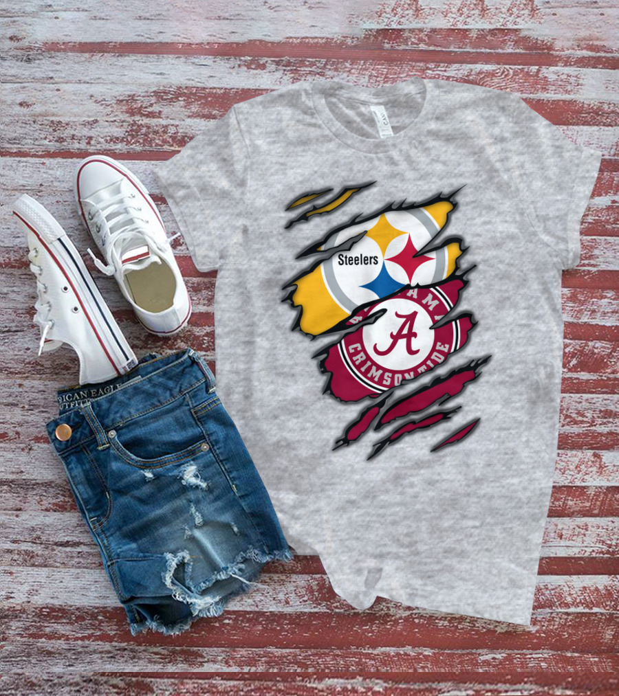 Steelers Alabama Crimson Tide Rip T-Shirt
