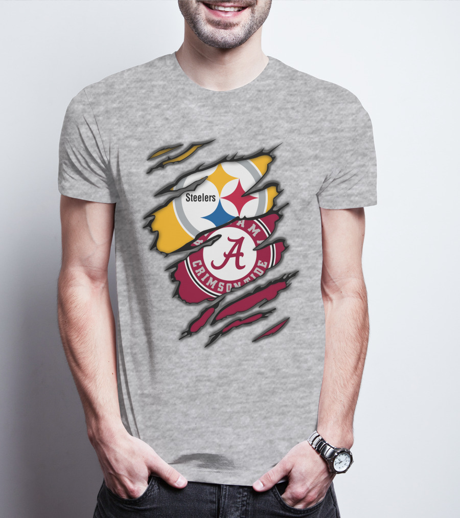 Steelers Alabama Crimson Tide Rip T-Shirt