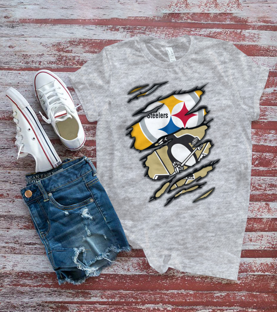 Steelers Penguins Ripped Claw T-Shirt