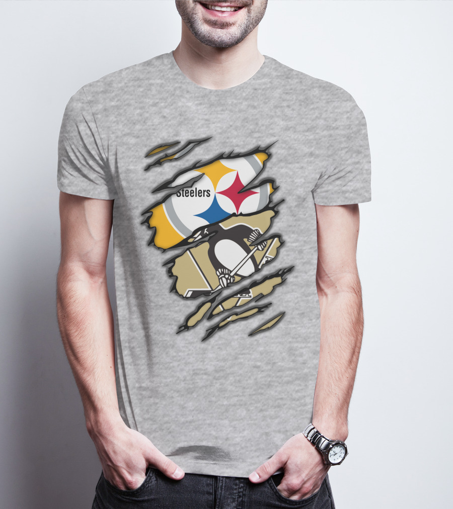 Steelers Penguins Ripped Claw T-Shirt