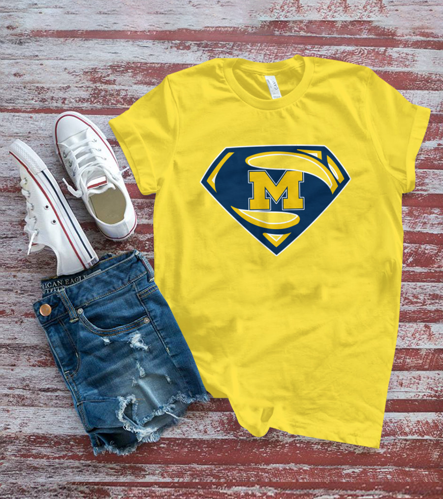 Michigan Wolverines Superman Logo Mashup T-Shirt