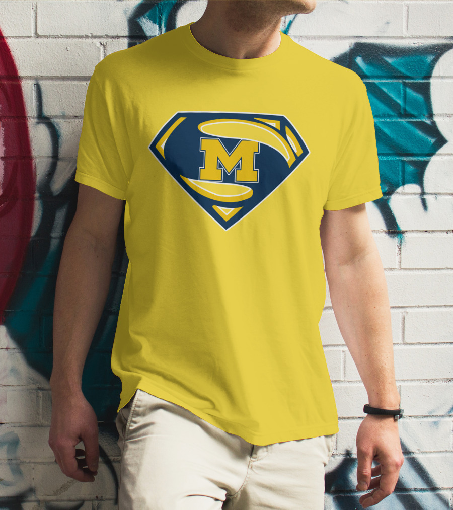 Michigan Wolverines Superman Logo Mashup T-Shirt