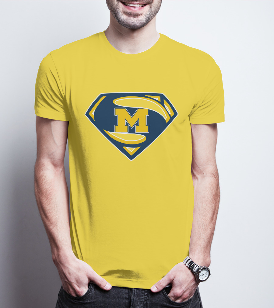 Michigan Wolverines Superman Logo Mashup T-Shirt