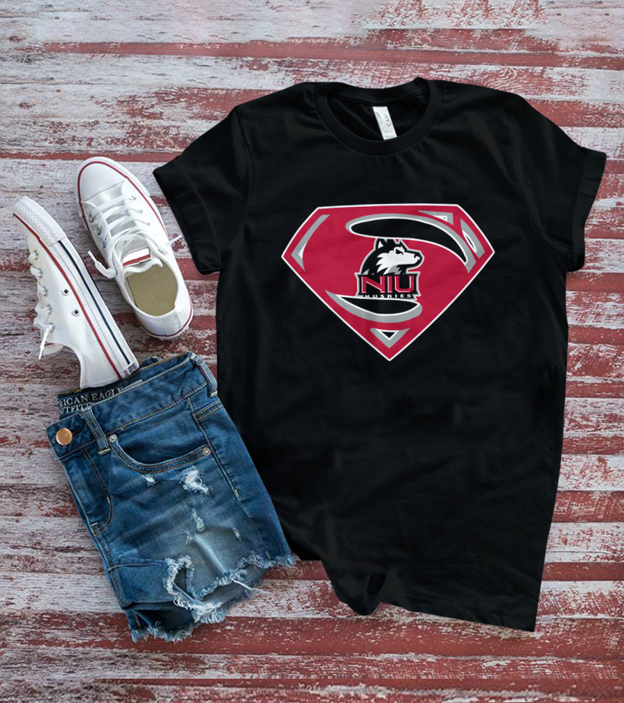 Superman NIU Huskies Logo Shield T-Shirt