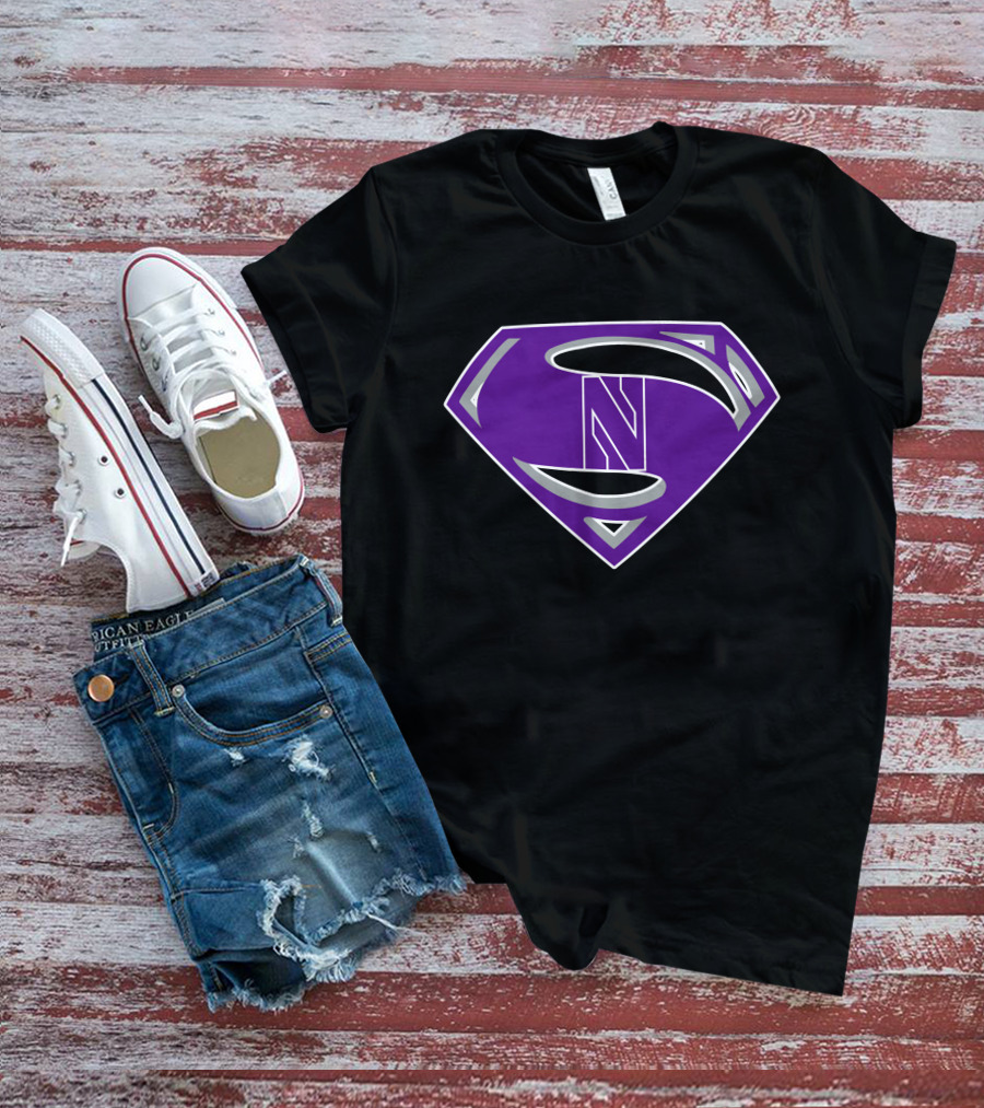 Superman NWildcats Purple Shield T-Shirt