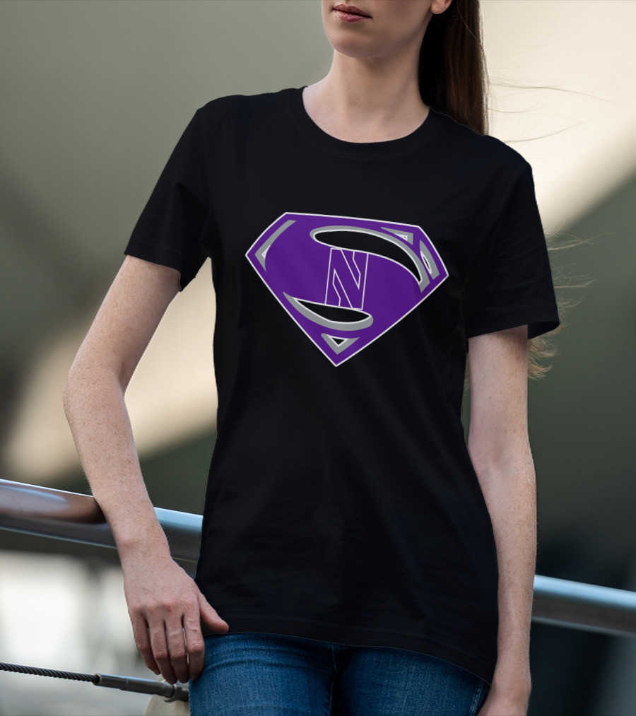 Superman NWildcats Purple Shield T-Shirt