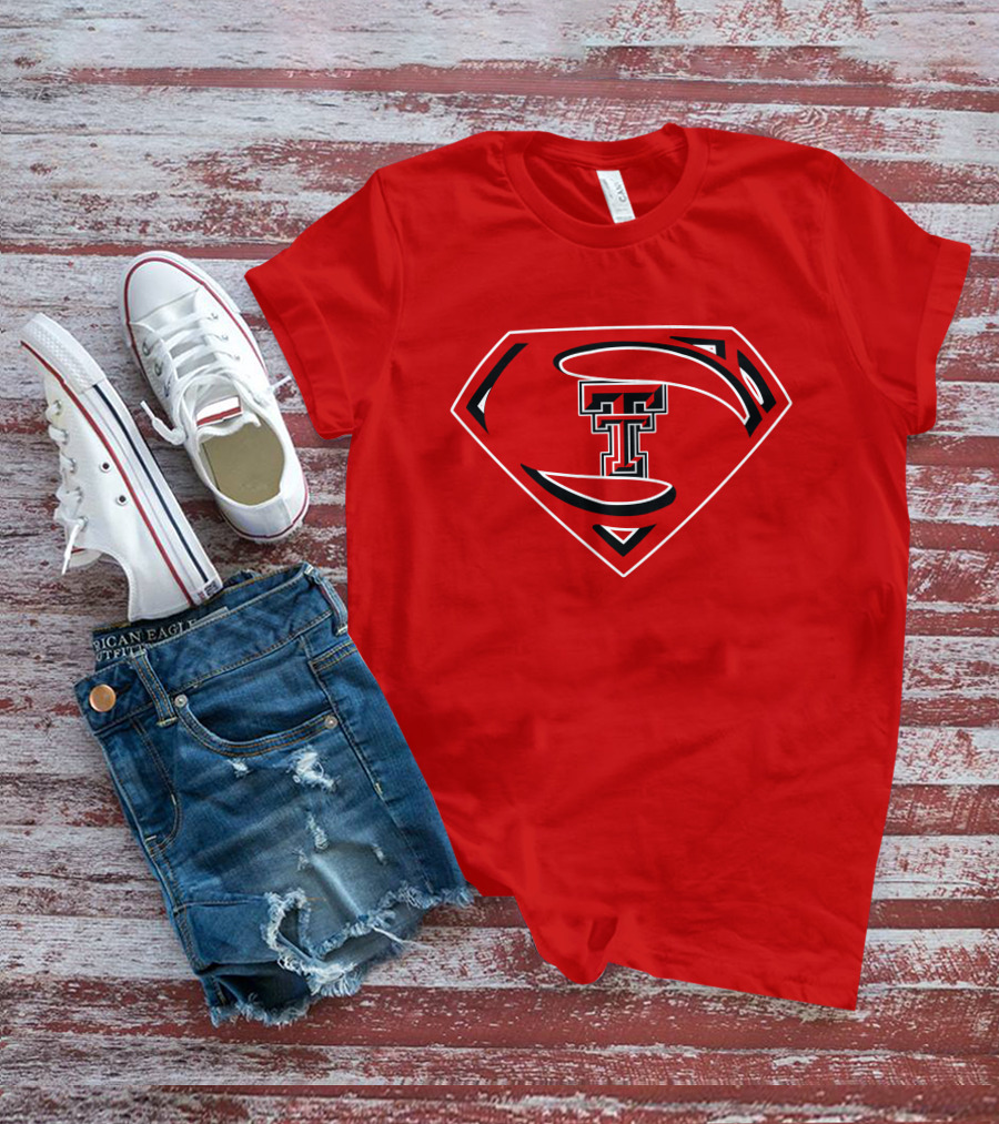 Superman Texas Tech Red Raiders Logo Emblem T-Shirt