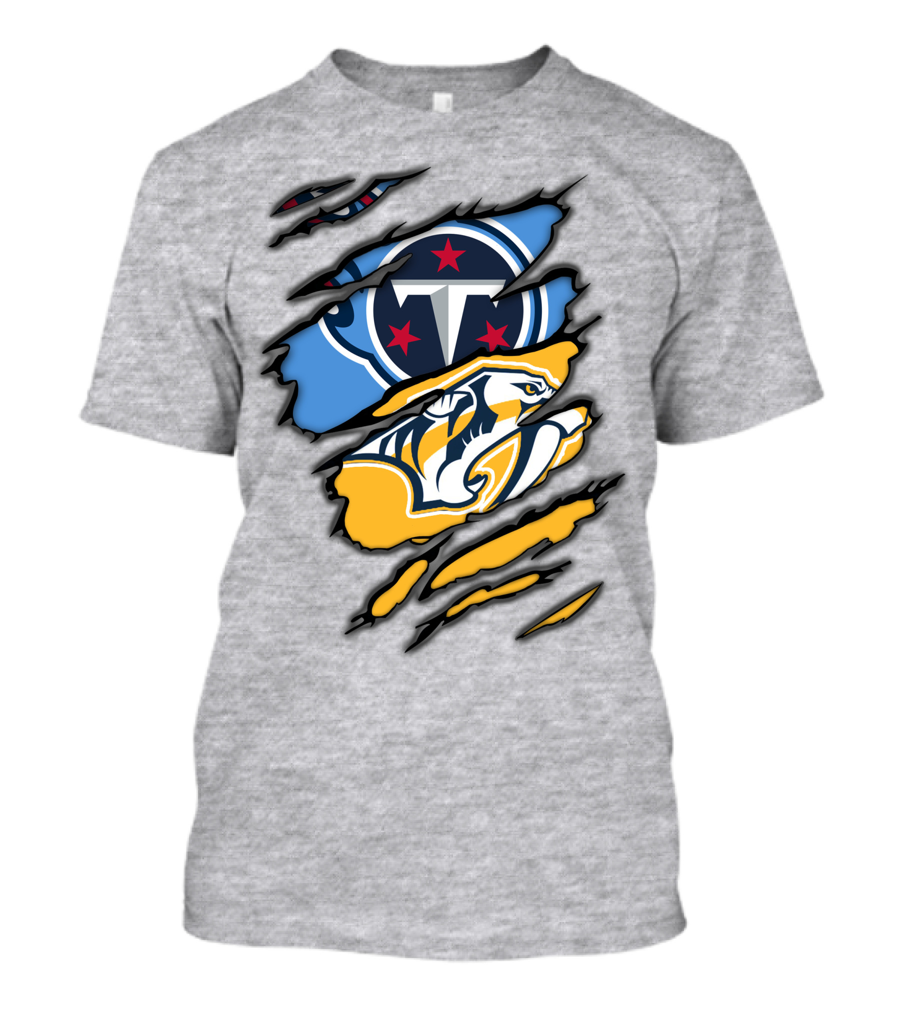 Tennessee Titans Nashville Predators Claw Logo Mashup T-Shirt