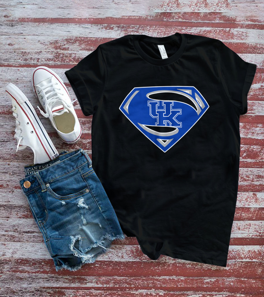 Superman UK Wildcats Logo Blue Shield T-Shirt