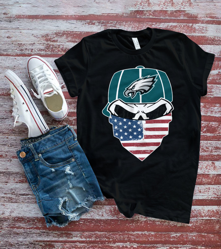 Eagles Skull American Flag Bandana T-Shirt