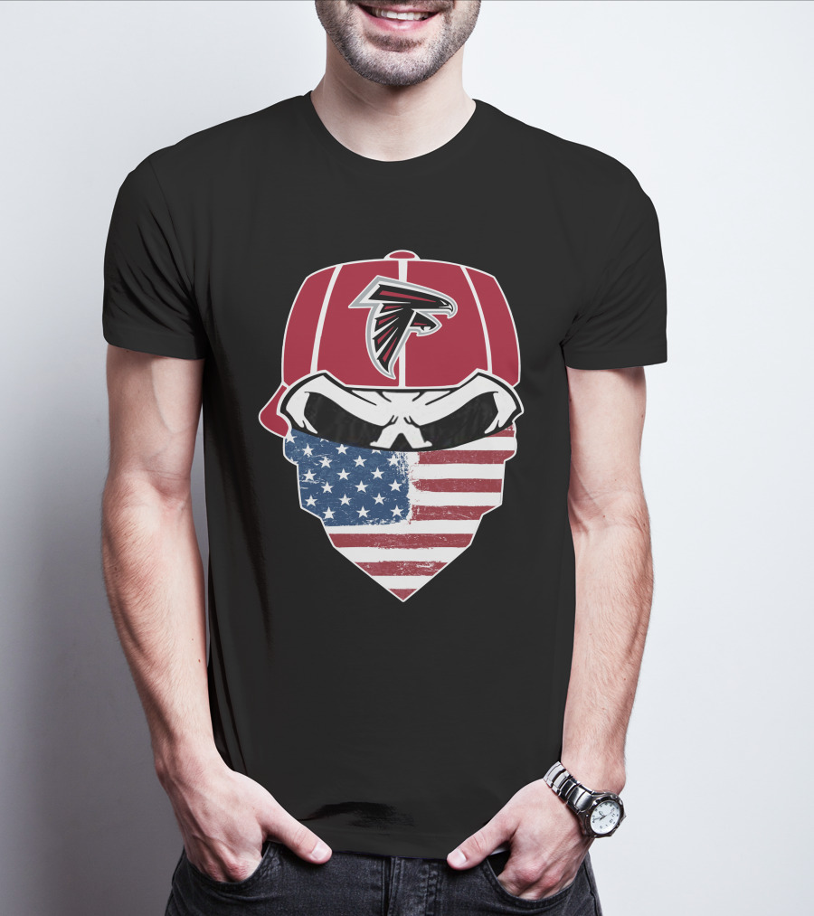 Falcons Skull American Flag Bandana Hat NFL T-Shirt