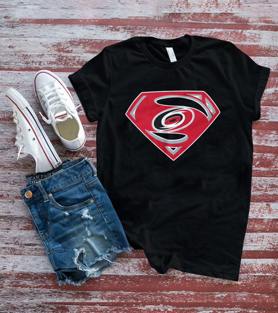 Carolina Hurricanes Superman Logo Fusion T-Shirt