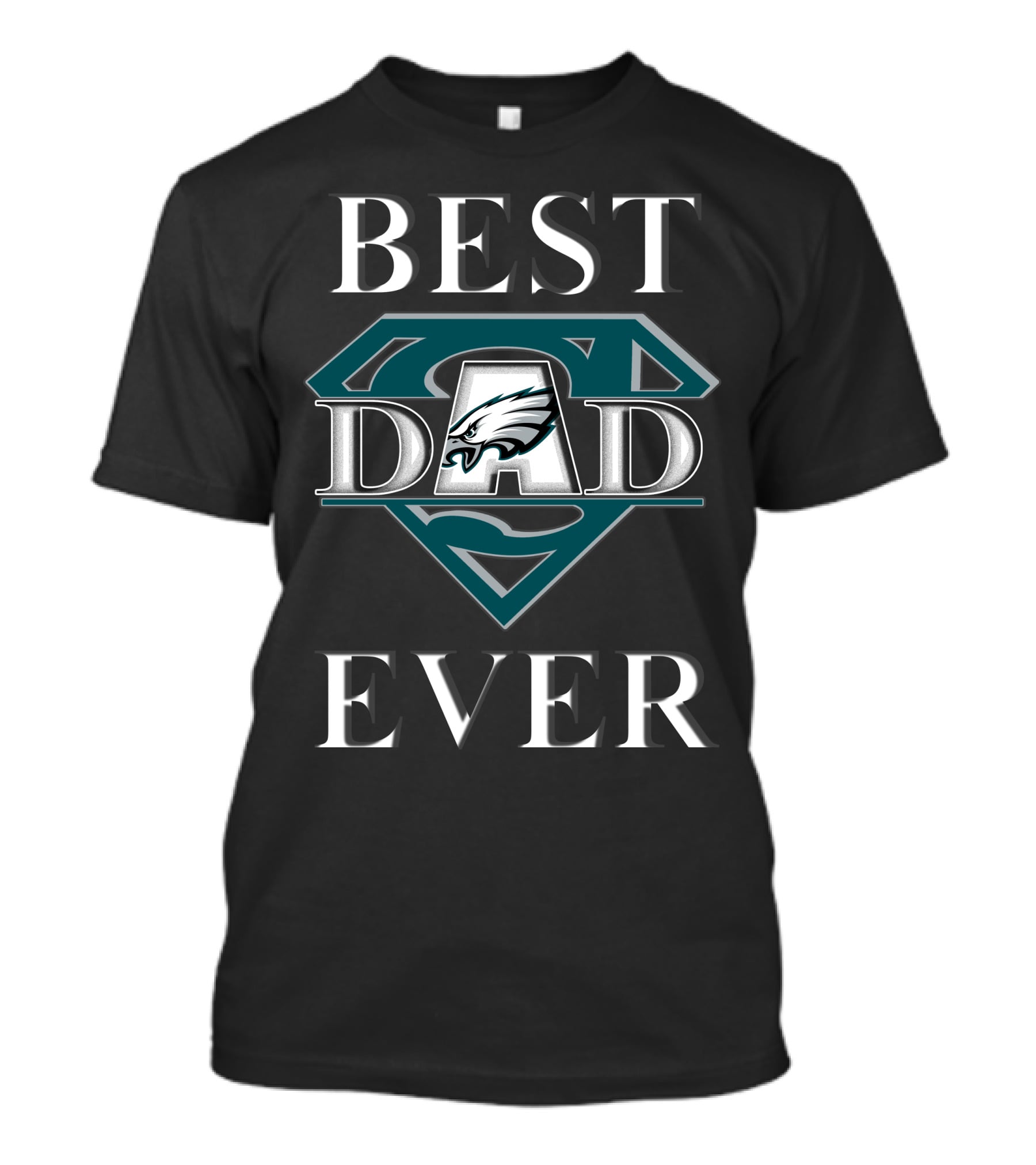 Best Dad Ever Eagles Superdad Badge T-Shirt