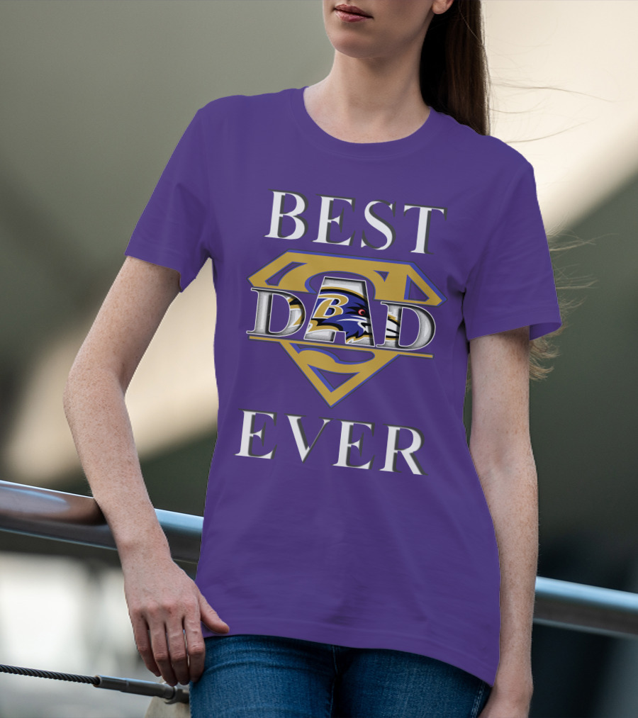 Best Dad Ever Ravens Superman T-Shirt