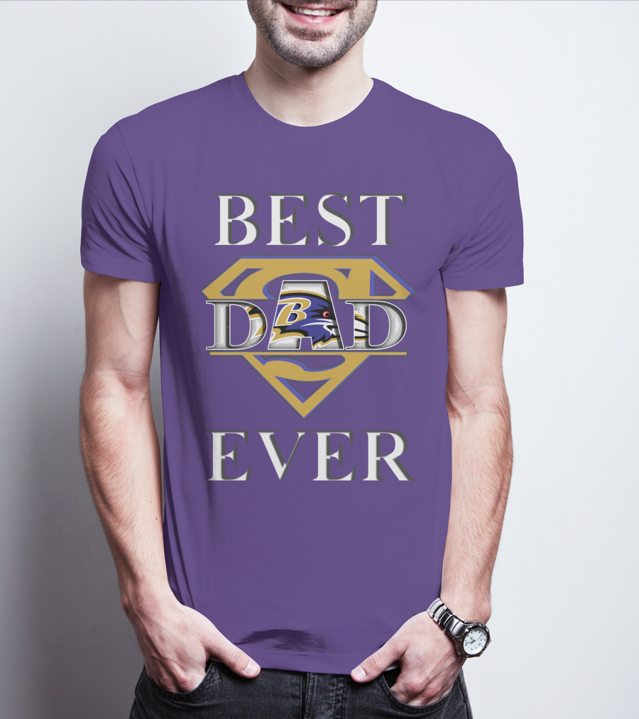 Best Dad Ever Ravens Superman T-Shirt