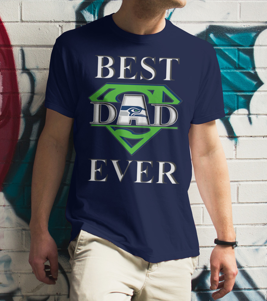 Seahawks Best Dad Ever Superhero T-Shirt