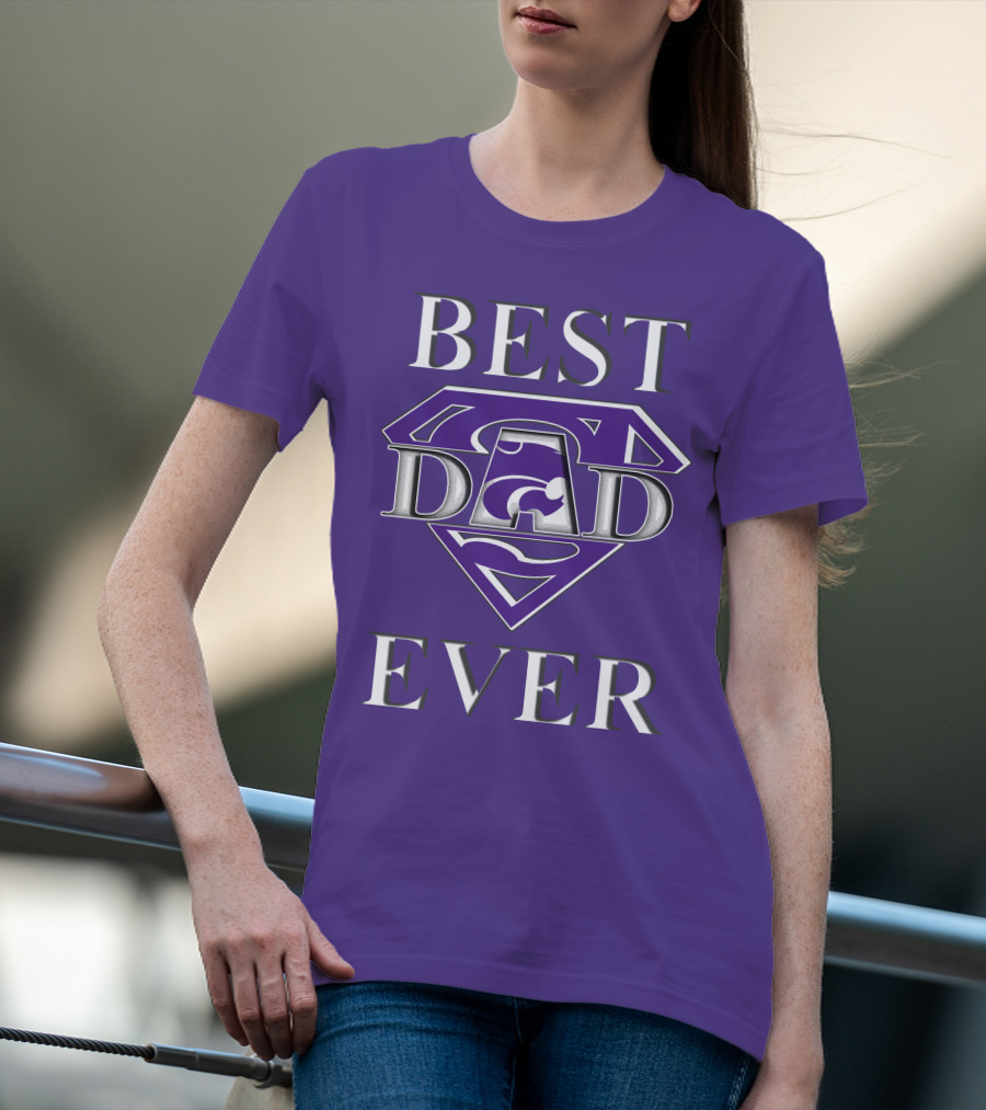 Kansas State Wildcats Best Dad Ever Super Dad Purple T-Shirt