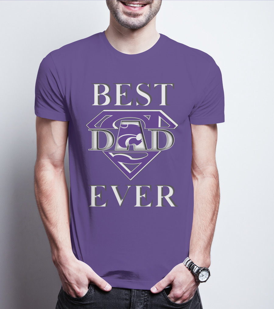 Kansas State Wildcats Best Dad Ever Super Dad Purple T-Shirt
