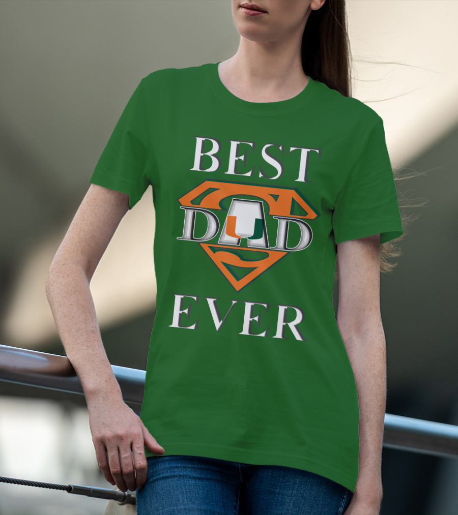 Best Dad Ever Miami Hurricanes Superman T-Shirt