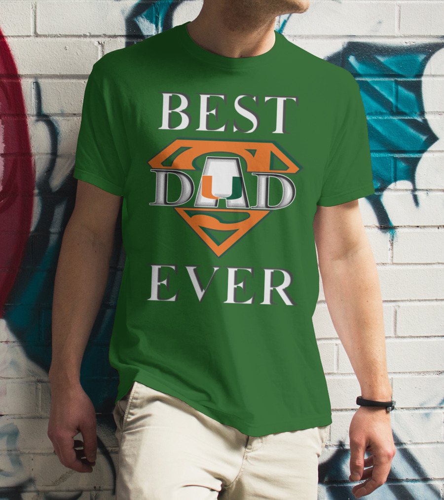Best Dad Ever Miami Hurricanes Superman T-Shirt
